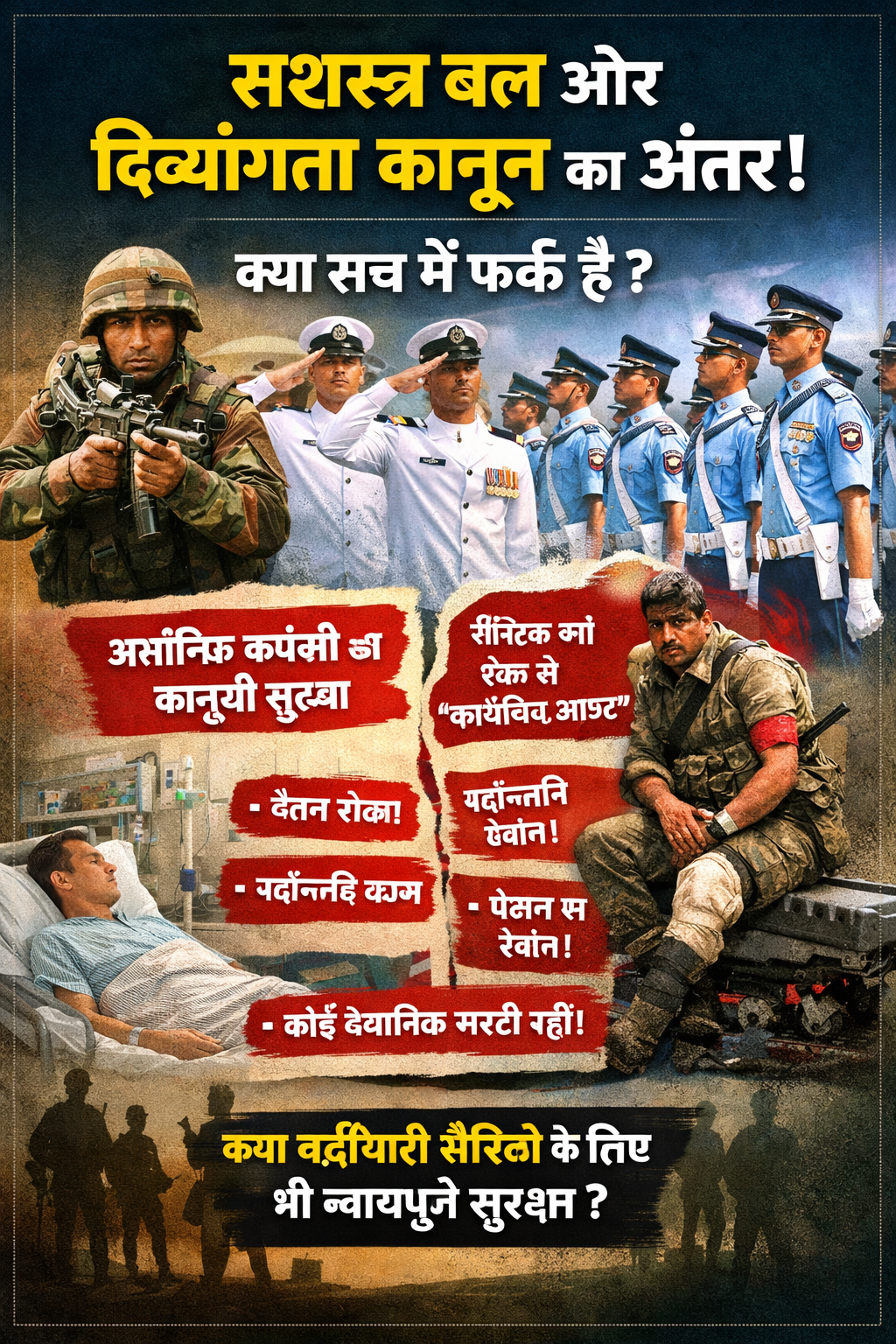 सशस्त्र बल और दिव्यांगता कानून का अंतर: एक प्रश्न जिस पर बहुत कम लोग ध्यान देते हैं