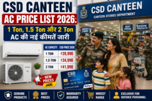 CSD Canteen AC Price List 2026: 1 Ton, 1.5 Ton और 2 Ton AC की नई कीमतें जारी